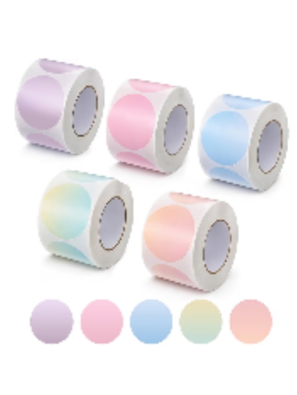 QR Closet Code Stickers Pastel Round Multi Color 2in Handcrafted 50pc